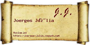 Joerges Júlia névjegykártya